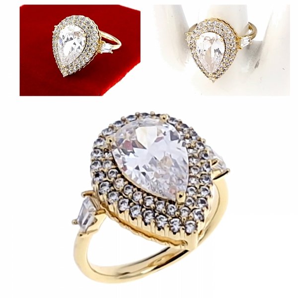 gold ring 18,60mm. gold-plated engagement xuping