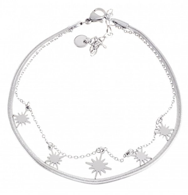 BRACELET, SILVER CELEBRITY STAINLESS STEEL
