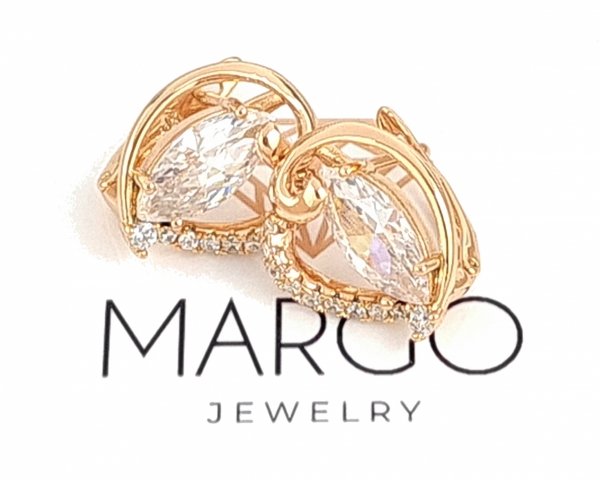 gold plated earrings with exclusive cubic zirconia