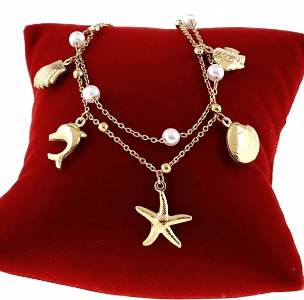 BRACELET GOLD CELEBRITY STAINLESS STEEL