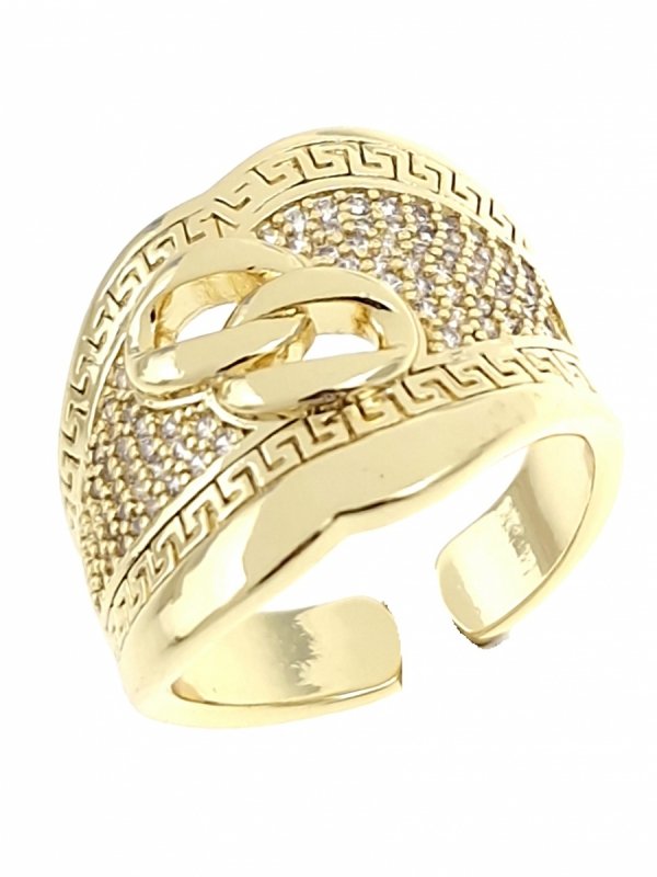 gold ring 17,00mm. gold-plated engagement xuping