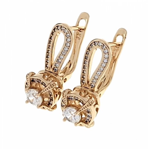 gold plated earrings with exclusive cubic zirconia