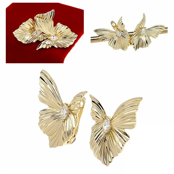 gold plated earrings with exclusive cubic zirconia