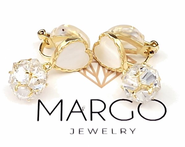 gold plated earrings with exclusive cubic zirconia