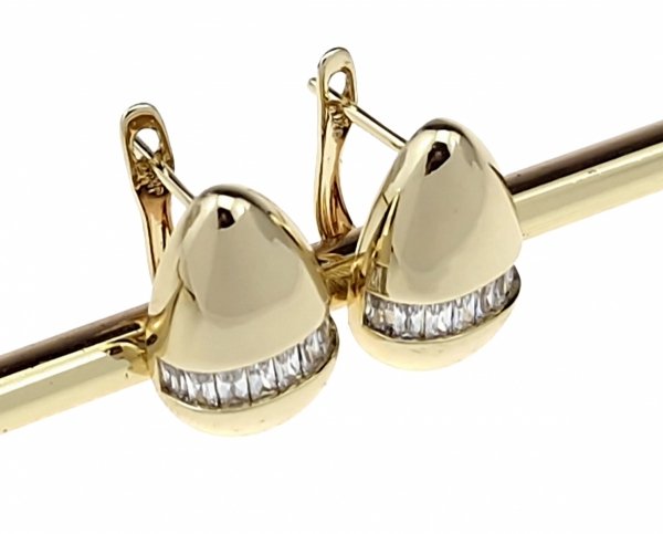 gold plated earrings with exclusive cubic zirconia