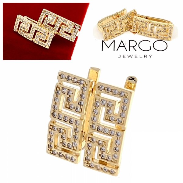 gold plated earrings with exclusive cubic zirconia