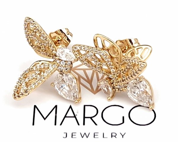 gold plated earrings with exclusive cubic zirconia