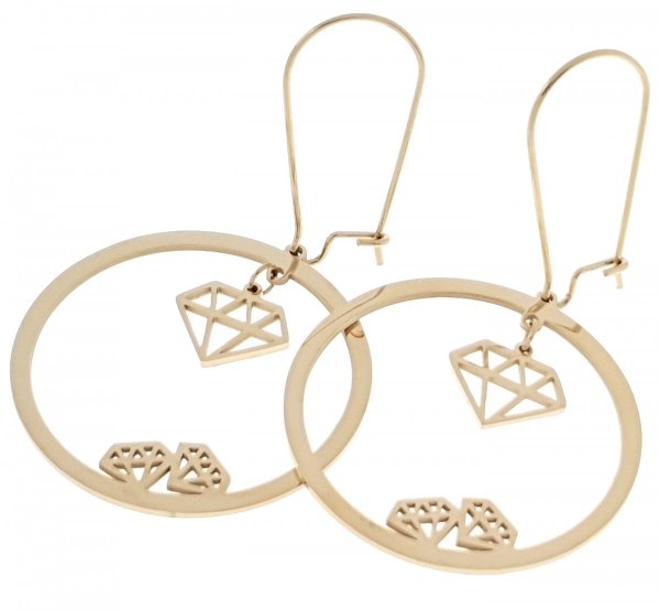 gold earrings made of stainless steel