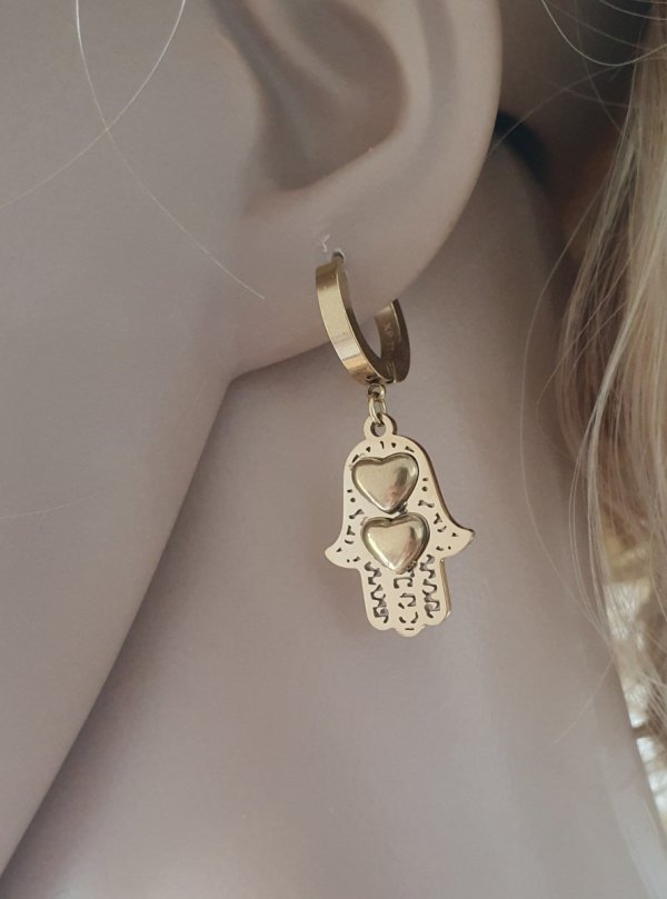 gold earrings made of stainless steel