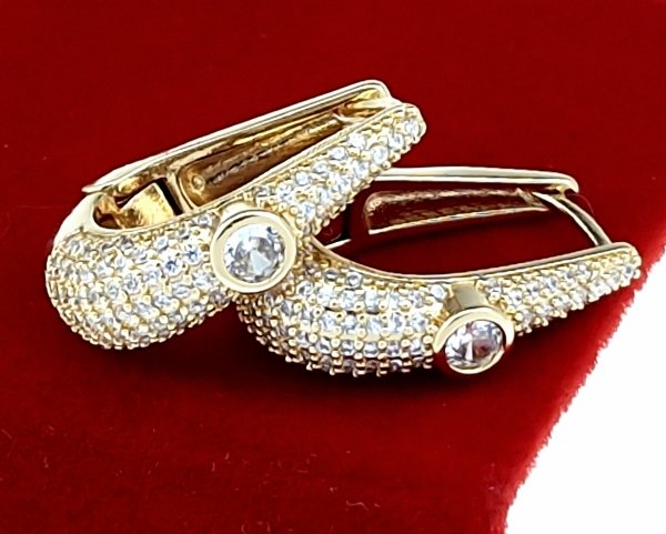 gold plated earrings with exclusive cubic zirconia
