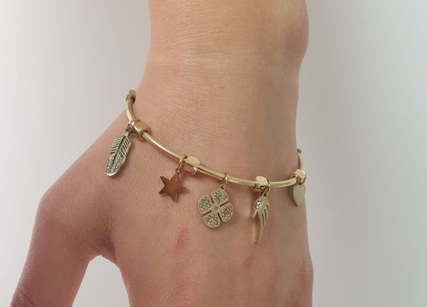 BRACELET GOLD CELEBRITY STAINLESS STEEL