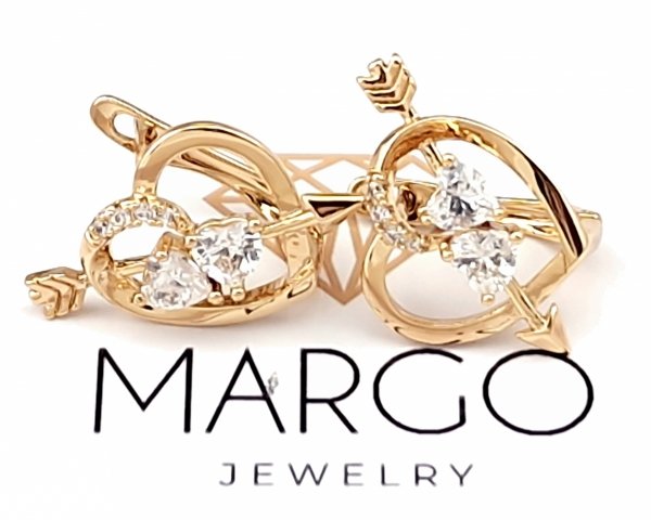 gold plated earrings with exclusive cubic zirconia