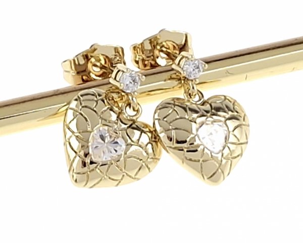 gold plated earrings with exclusive cubic zirconia