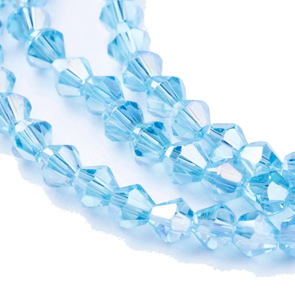 Glass beads faceted strands