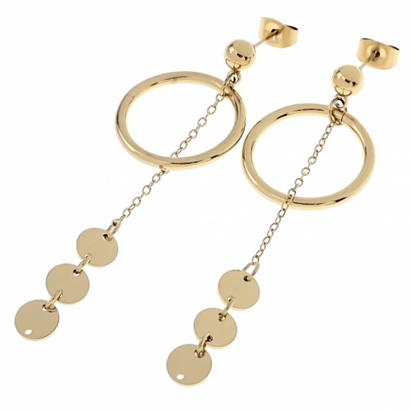 gold earrings made of stainless steel