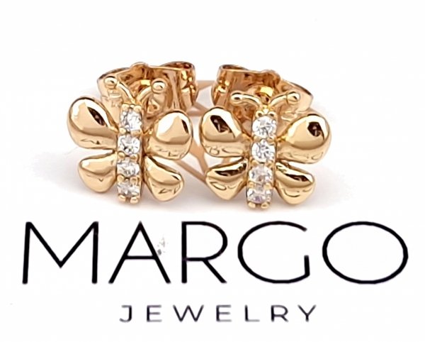 gold plated earrings with exclusive cubic zirconia