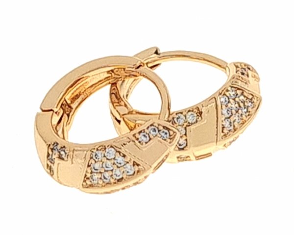 gold plated earrings with exclusive cubic zirconia