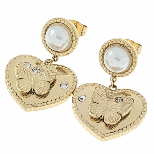 gold earrings made of stainless steel