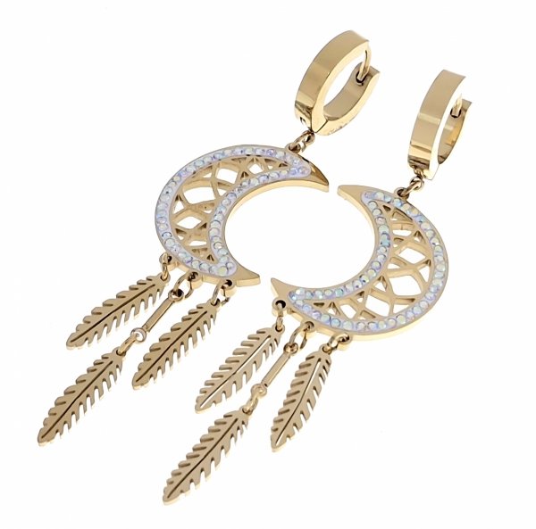 gold earrings made of stainless steel
