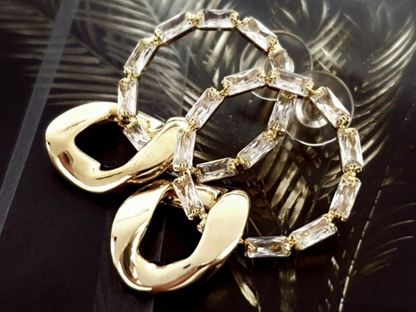 gold plated earrings with exclusive cubic zirconia