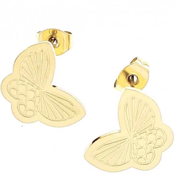 gold earrings made of stainless steel