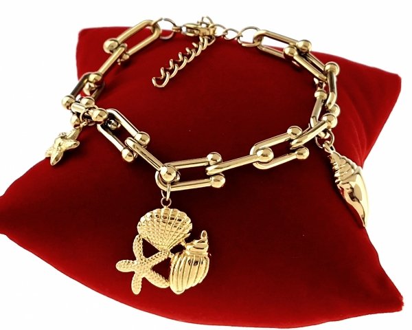 BRACELET GOLD CELEBRITY STAINLESS STEEL