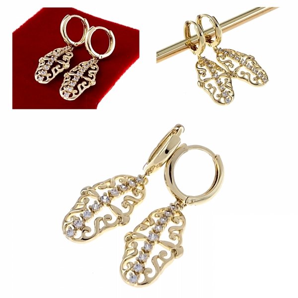 gold plated earrings with exclusive cubic zirconia