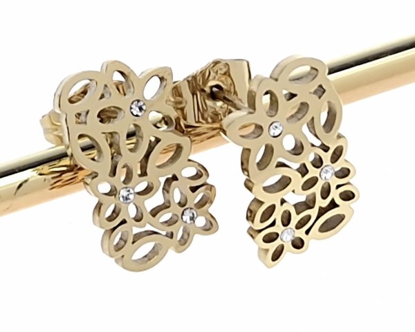 gold earrings made of stainless steel