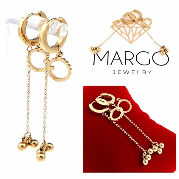 gold earrings made of stainless steel