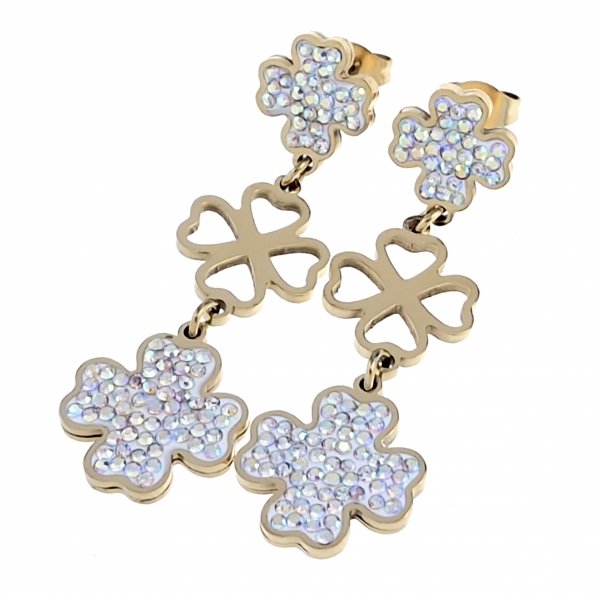 gold earrings made of stainless steel
