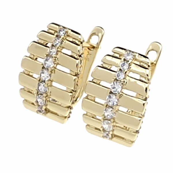 gold plated earrings with exclusive cubic zirconia