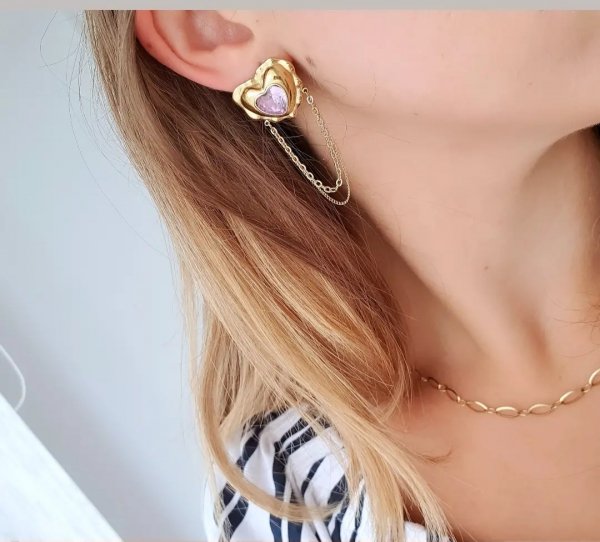 gold earrings made of stainless steel