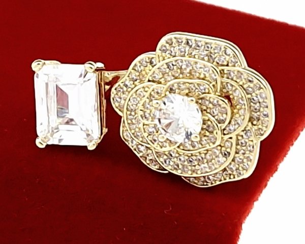 gold ring 17,00mm. gold-plated engagement xuping