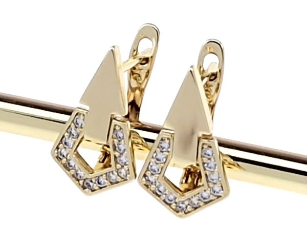 gold plated earrings with exclusive cubic zirconia