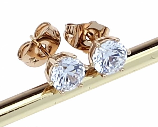 gold plated earrings with exclusive cubic zirconia