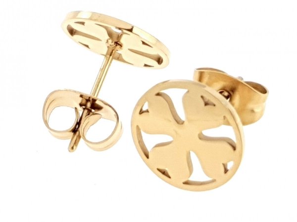 gold earrings made of stainless steel