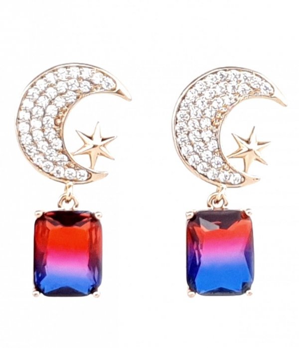 gold plated earrings with exclusive cubic zirconia