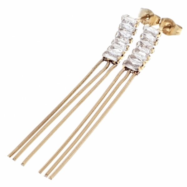 gold earrings made of stainless steel