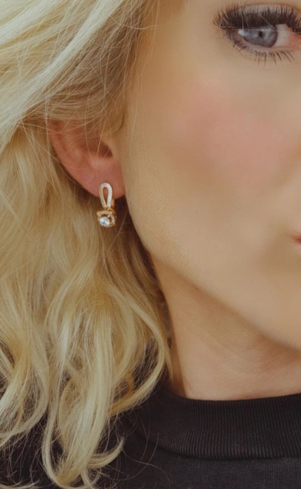 gold plated earrings with exclusive cubic zirconia