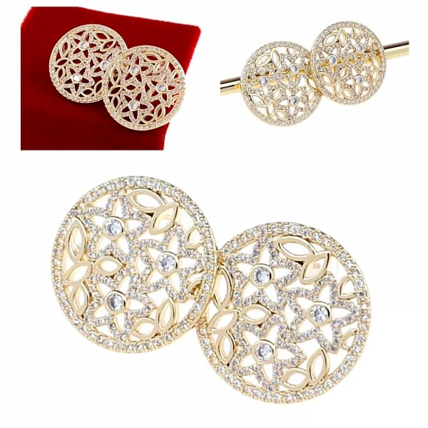 gold plated earrings with exclusive cubic zirconia