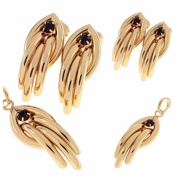 18k gold plated set pendant earrings xuping