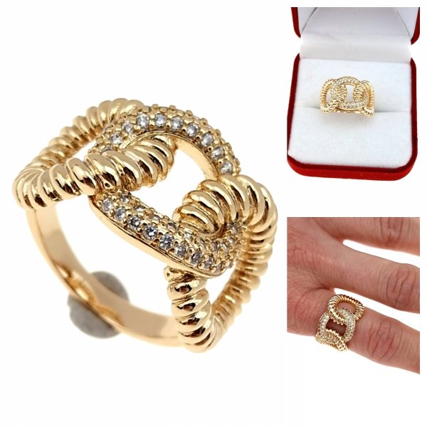 gold ring 18,60mm. gold-plated engagement xuping