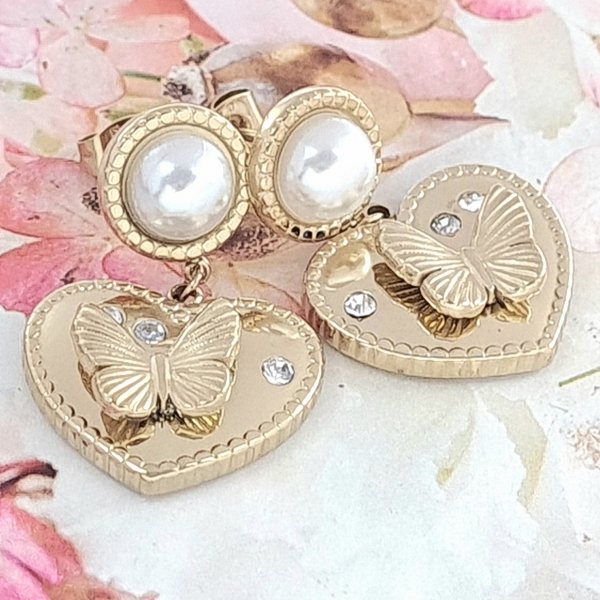 gold earrings made of stainless steel