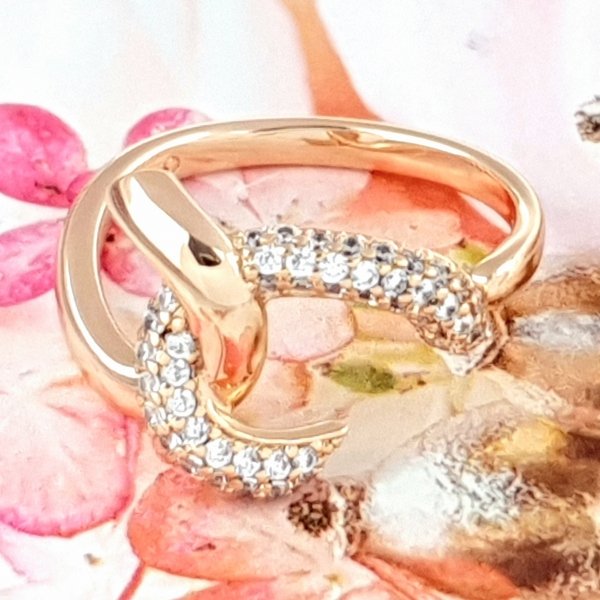 gold ring 17,00mm. gold-plated engagement xuping