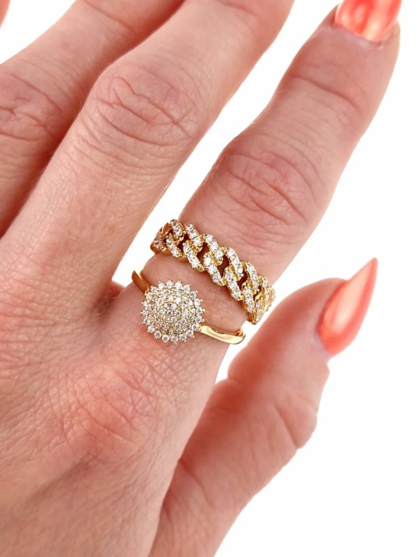 gold ring 18,60mm. gold-plated engagement xuping