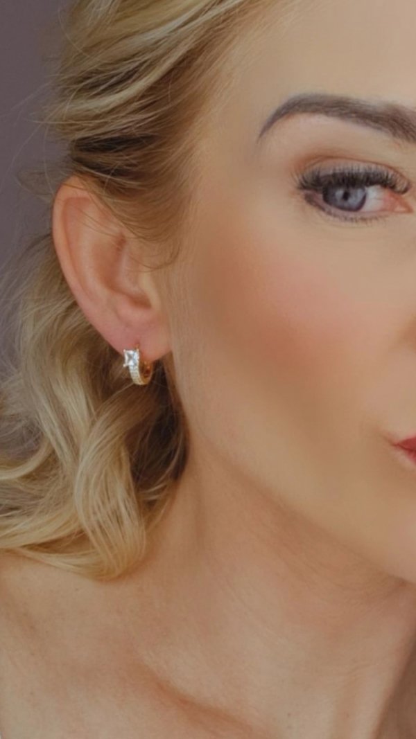 gold plated earrings with exclusive cubic zirconia