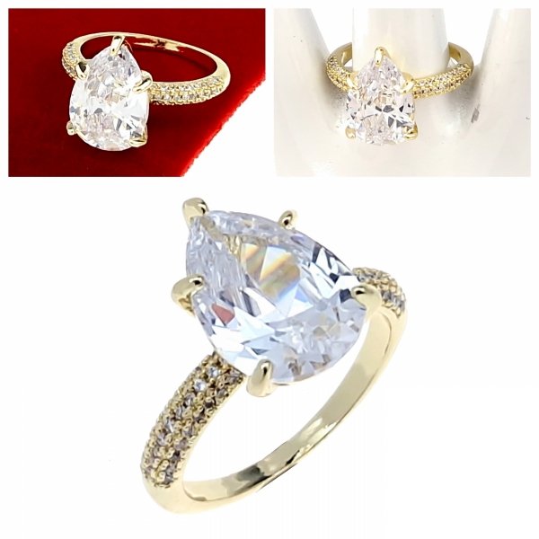 gold ring 18,60mm. gold-plated engagement xuping
