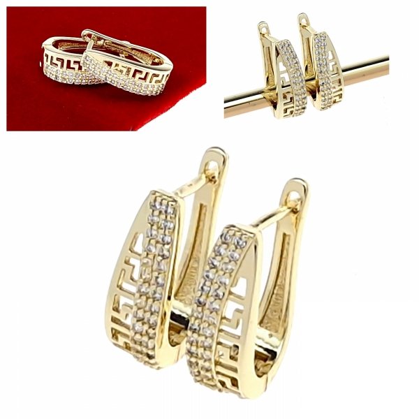 gold plated earrings with exclusive cubic zirconia