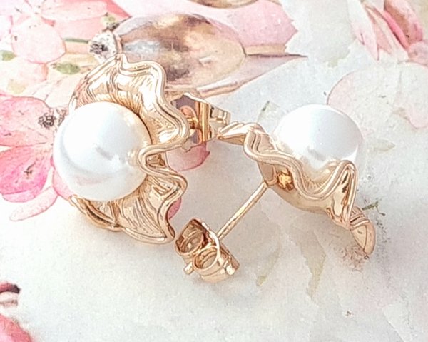 gold plated earrings with exclusive cubic zirconia