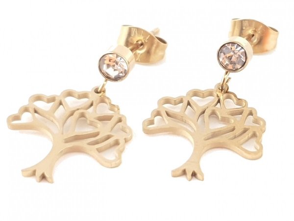 gold earrings made of stainless steel